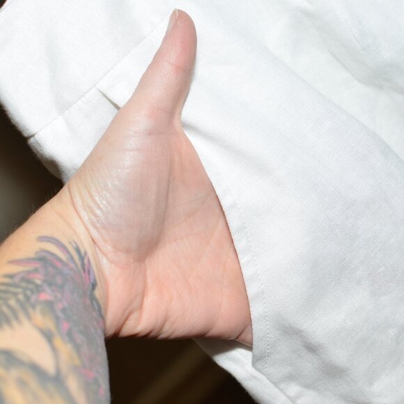 Plus Size 3X Grace Elements Sanibel Linen White Cropped Capri Pants NWT - Picture 9 of 14